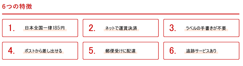 クリックポスト６つの特徴
