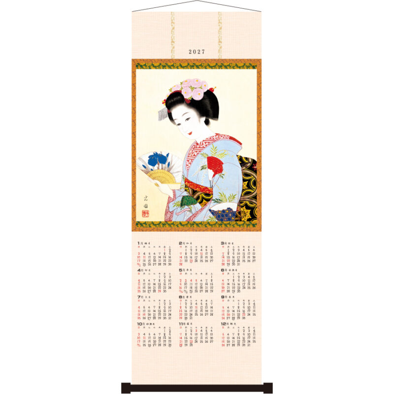 【超早割】【不織布】掛軸/光園美人 花扇