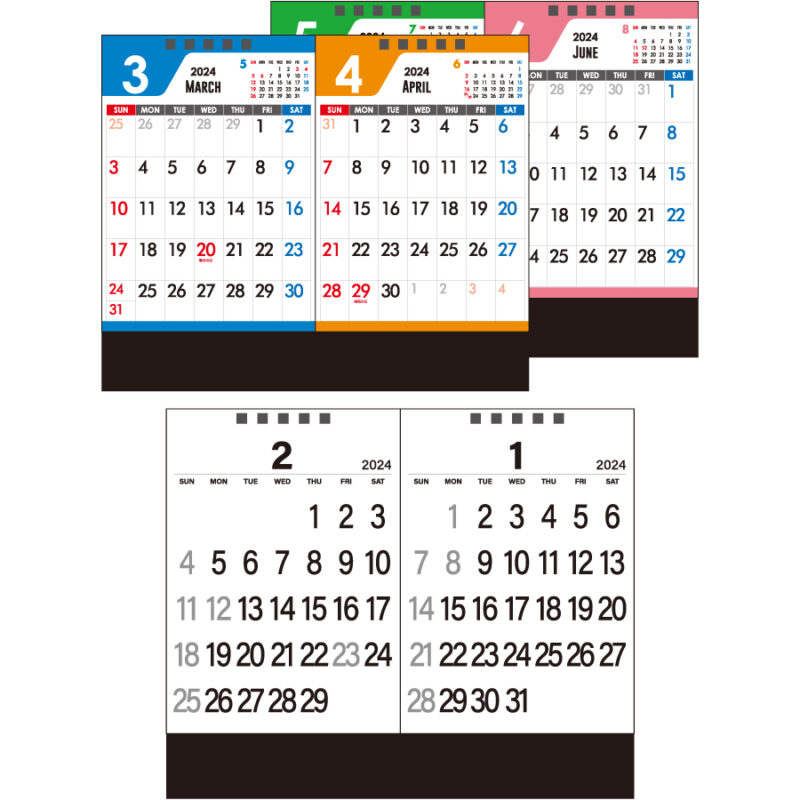 卓上／セパレート2ヵ月カレンダー（3）