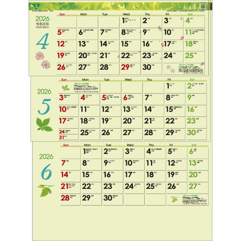 グリーン３ヶ月ｅｃｏＭ（日付マーカー付き）－上から順タイプ－（3）