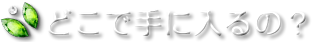 どこで手に入るの？