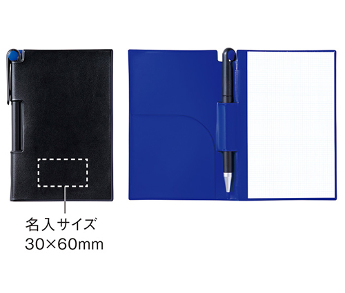 2フェイスメモ&ペン RF(ブラック/ブルー)（6）