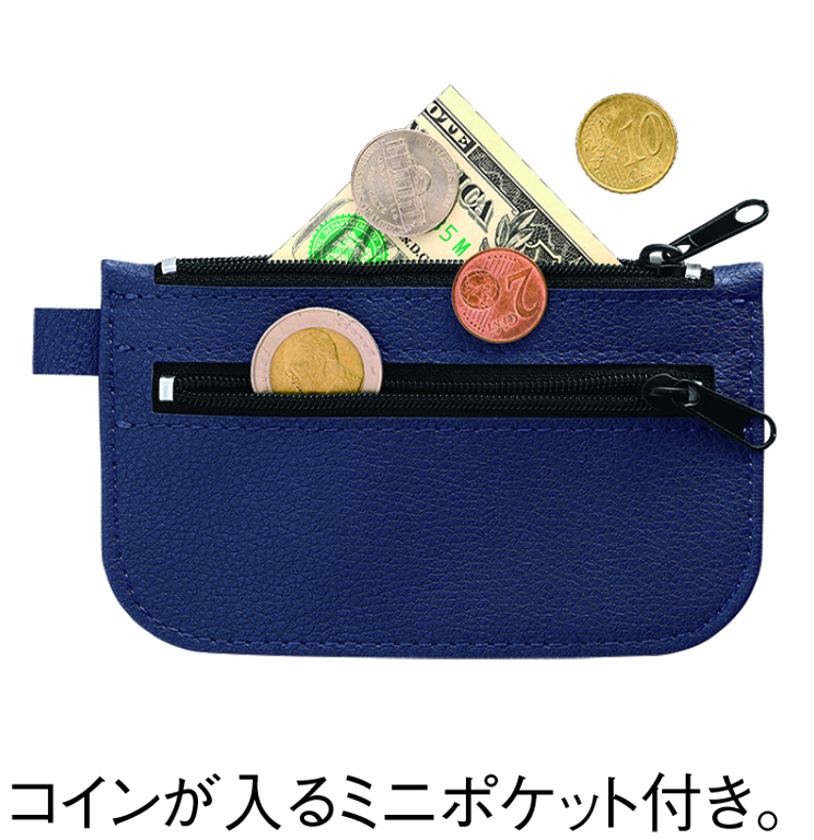 リサイクルレザーキーポーチ(ブラック)（4）