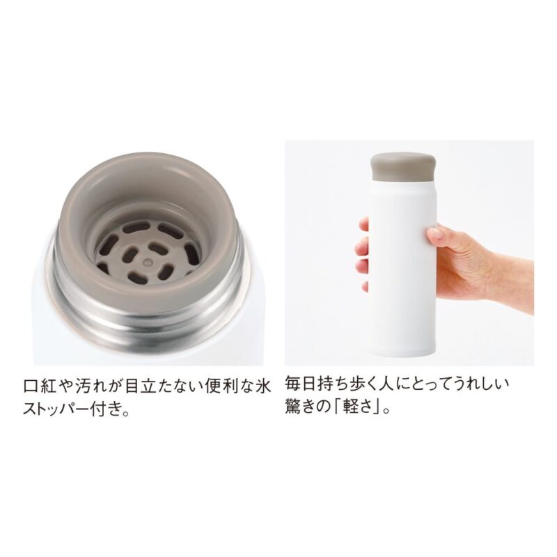 超軽量ステンレスサーモボトル(500ml)(オフホワイト)（3）