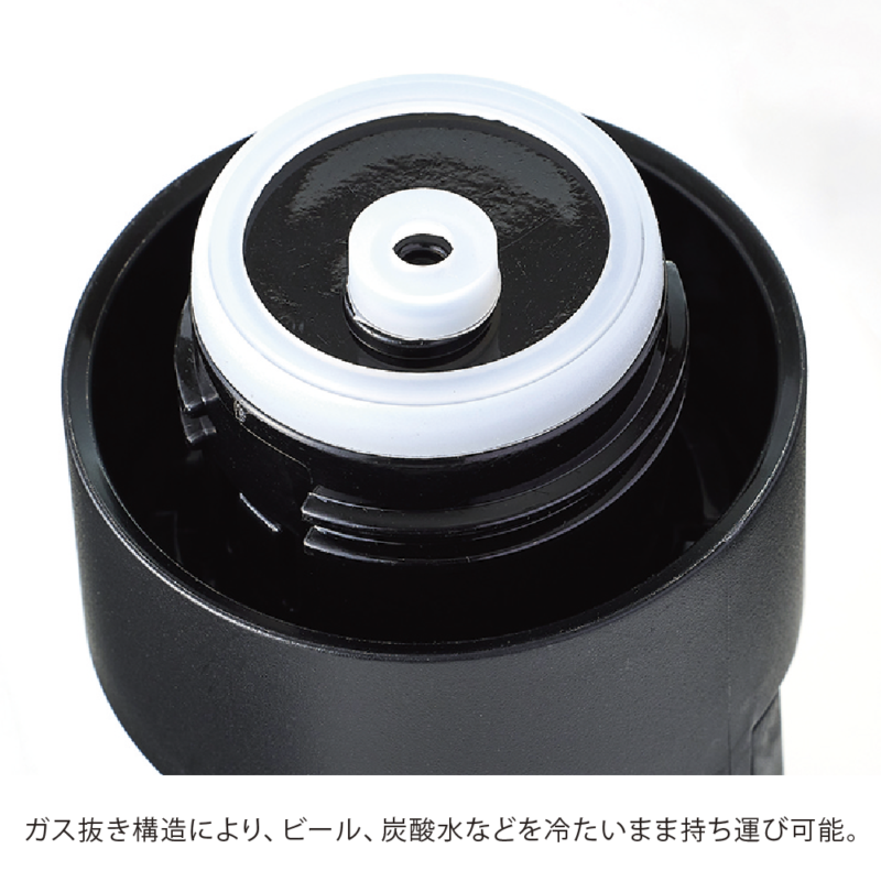 真空セラミック炭酸ボトル(800ml)(ブラック)（3）