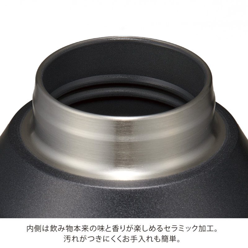 真空セラミック炭酸ボトル(800ml)(ブラック)（2）