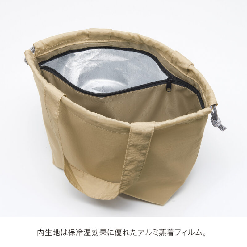 保冷温スイッチ・やわらか撥水巾着トート(スモーキーピンク)（5）