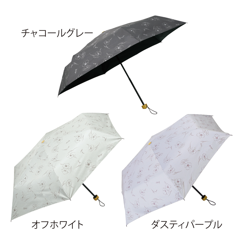 ディアフラワー晴雨兼用折りたたみ傘-3色アソート（5）