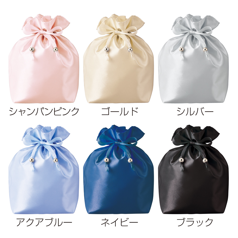 サテンキューブ巾着-シルバー（4）