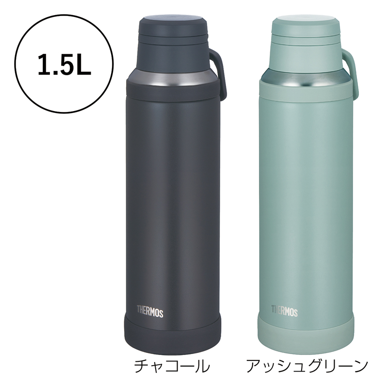 サーモス・真空断熱ハンドル付きケータイマグ(1.5L) チャコール（2）