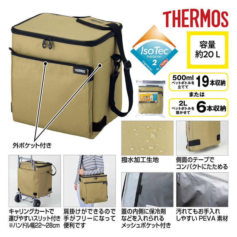 サーモス・ソフトクーラー20L サンドベージュ（4）