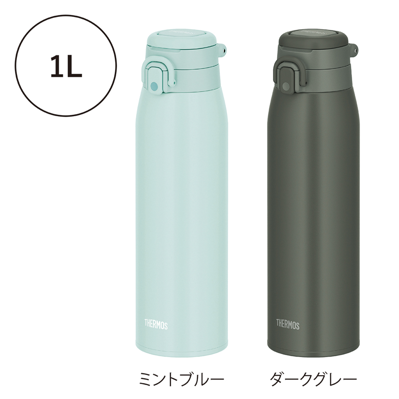 サーモス・真空断熱キャリーループ付きワンタッチボトル1L ミントブルー（2）