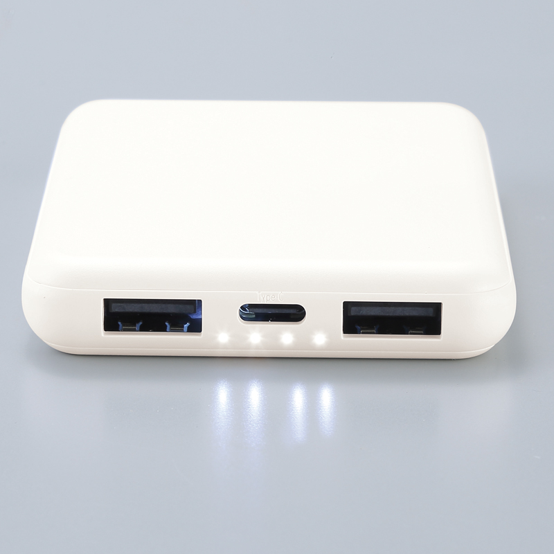 薄型軽量 急速充電モバイルバッテリー5000 ホワイト（6）