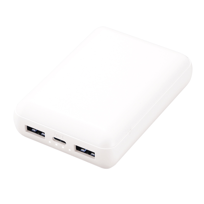 軽量小型 急速充電モバイルバッテリー10000 ホワイト