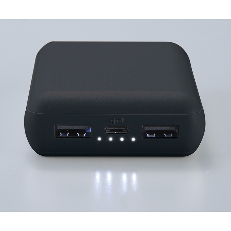 軽量小型 急速充電モバイルバッテリー10000 ブラック（6）