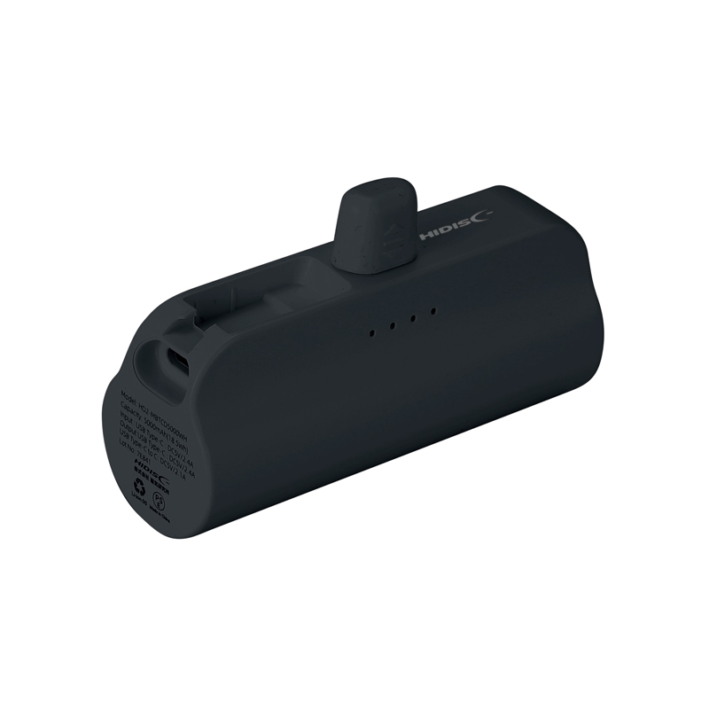 直挿タイプ 5000mAh モバイルバッテリー ブラック（5）