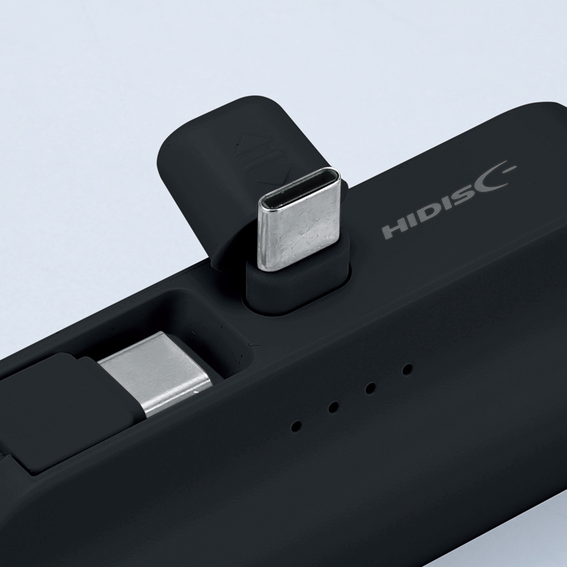 直挿タイプ 5000mAh モバイルバッテリー ブラック（6）