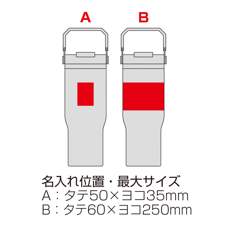 アンサンブル　ハンドル付き真空二重2WAYタンブラー(ストロー付き)　ピンク（6）