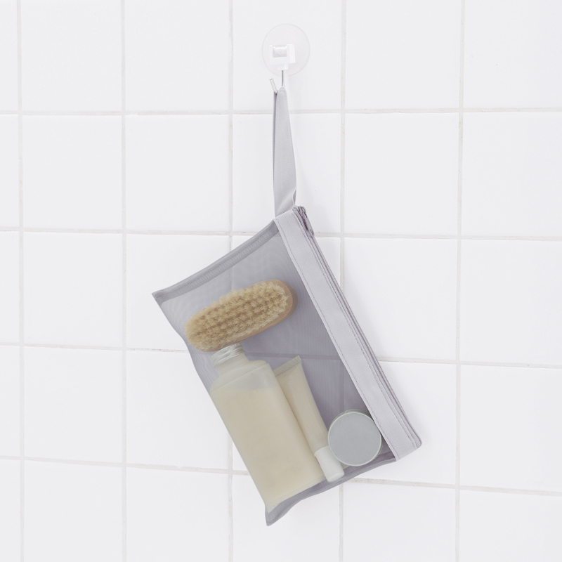 プラシャープ・ストラップ付きメッシュフラットポーチ（グレー）（2）