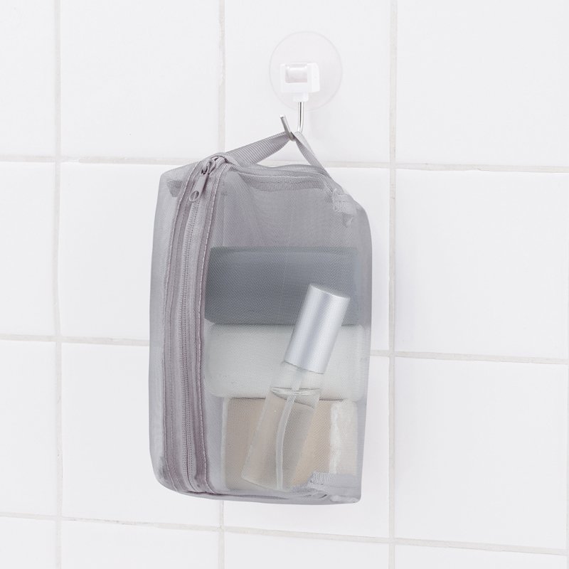 プラシャープ・取っ手付きメッシュボックスポーチ（グレー）（2）