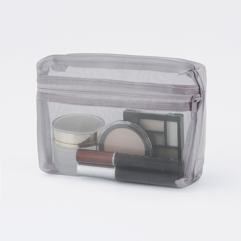 プラシャープ・取っ手付きメッシュボックスポーチ（グレー）（4）