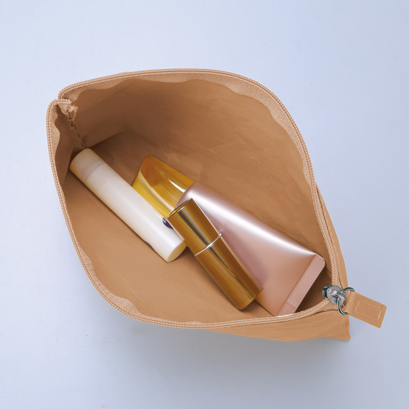 イークラフト・ウォッシャブルペーパーフラットポーチ（ベージュ）（2）