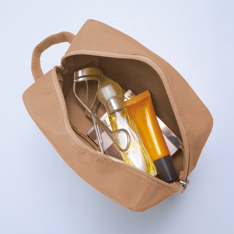 イークラフト・ウォッシャブルペーパースクエアポーチ（ベージュ）（2）