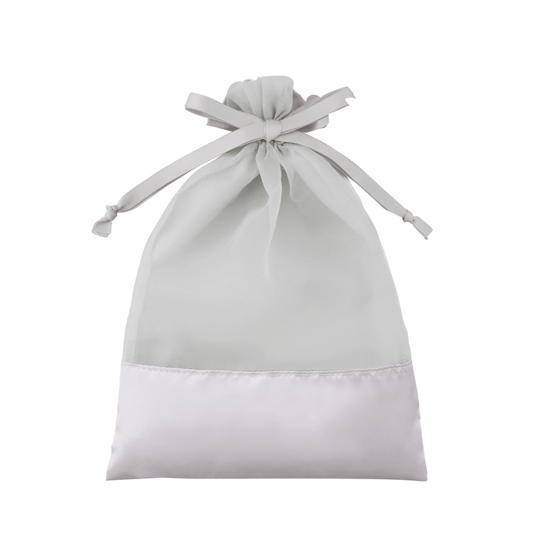 ルルクレール・サテンオーガンジーギフト巾着(シルバー)