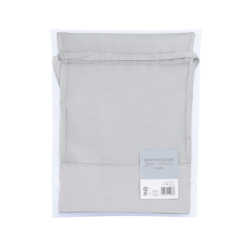 ルルクレール・サテンオーガンジーギフト巾着（シルバー）（4）