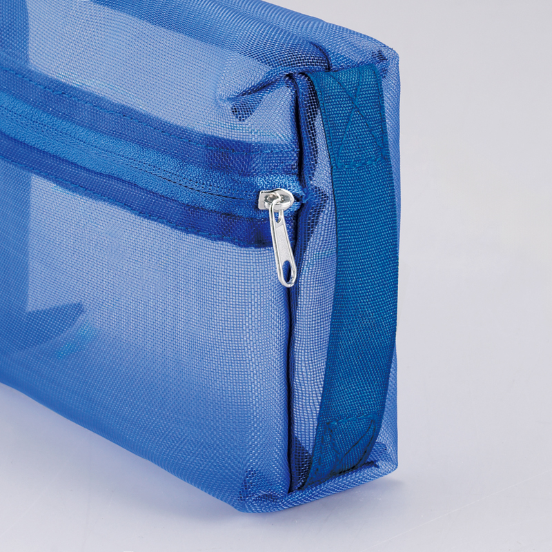 プラシャープ・取っ手付きメッシュボックスポーチ(ブルー)（3）