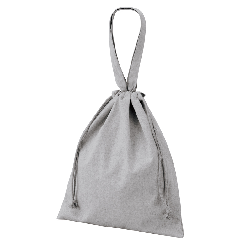 スフィア・リサイクルコットンフラット2WAY巾着バッグ(グレー)