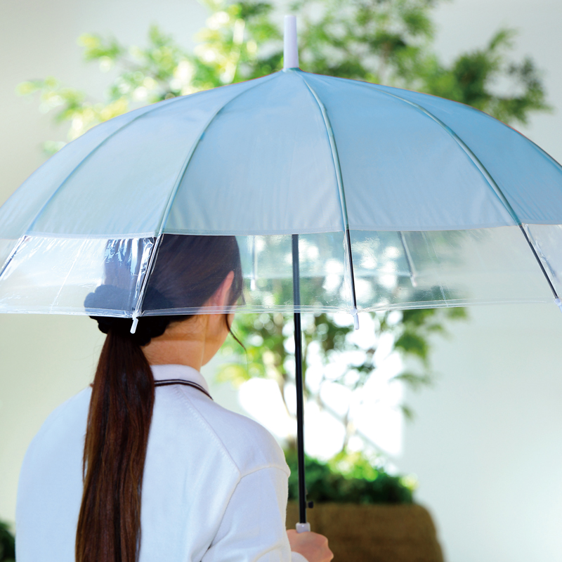 ジェムブレラ12本骨ジャンプ傘(サックス)（4）