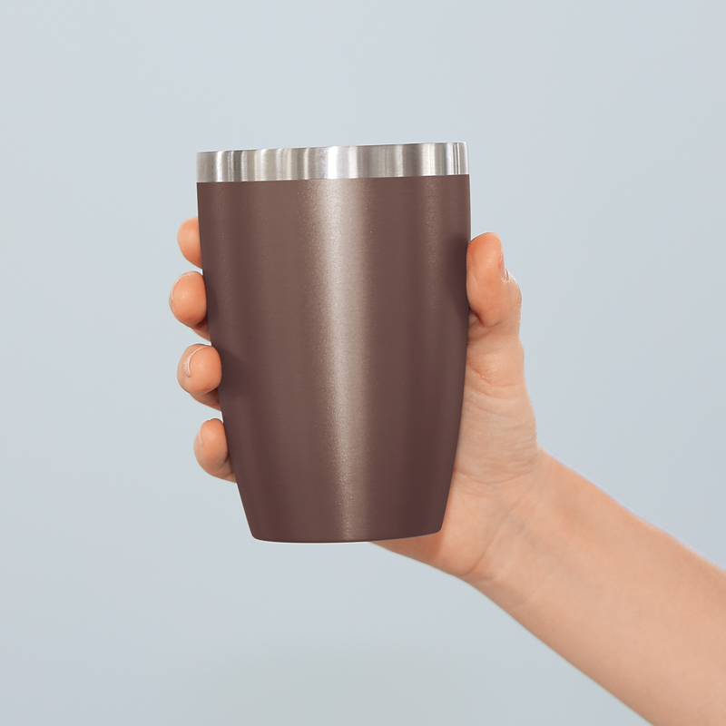 セラミック加工真空二重構造ステンレスタンブラー(グレージュ)（3）