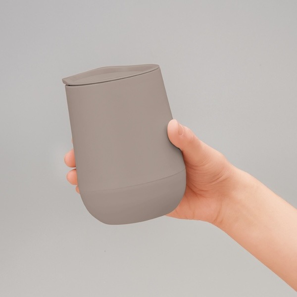 蓋付き二重構造ラウンドタンブラー(グレー)（2）