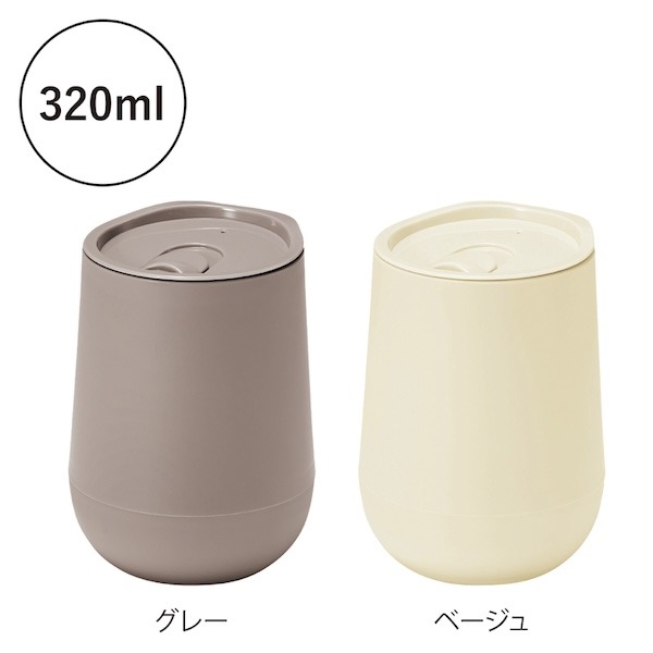 蓋付き二重構造ラウンドタンブラー(グレー)（3）