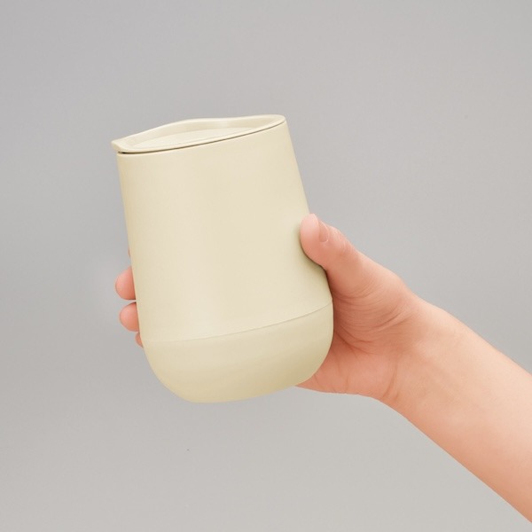 蓋付き二重構造ラウンドタンブラー(ベージュ)（2）