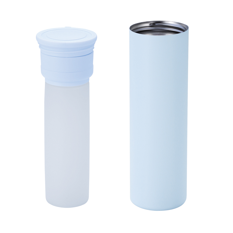 持ち運べるシリコン氷のう(ステンレスケース付き)(スカイブルー)（2）