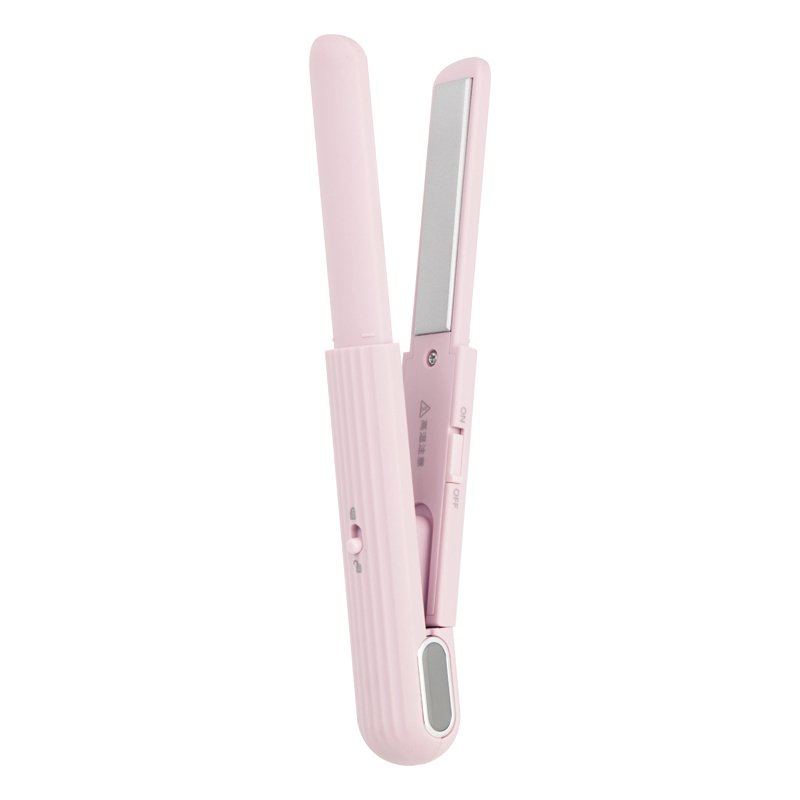 USB給電式コンパクトヘアアイロン(ピンク)