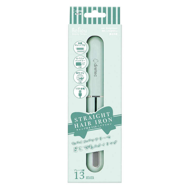 USB給電式コンパクトヘアアイロン(グリーン)（6）