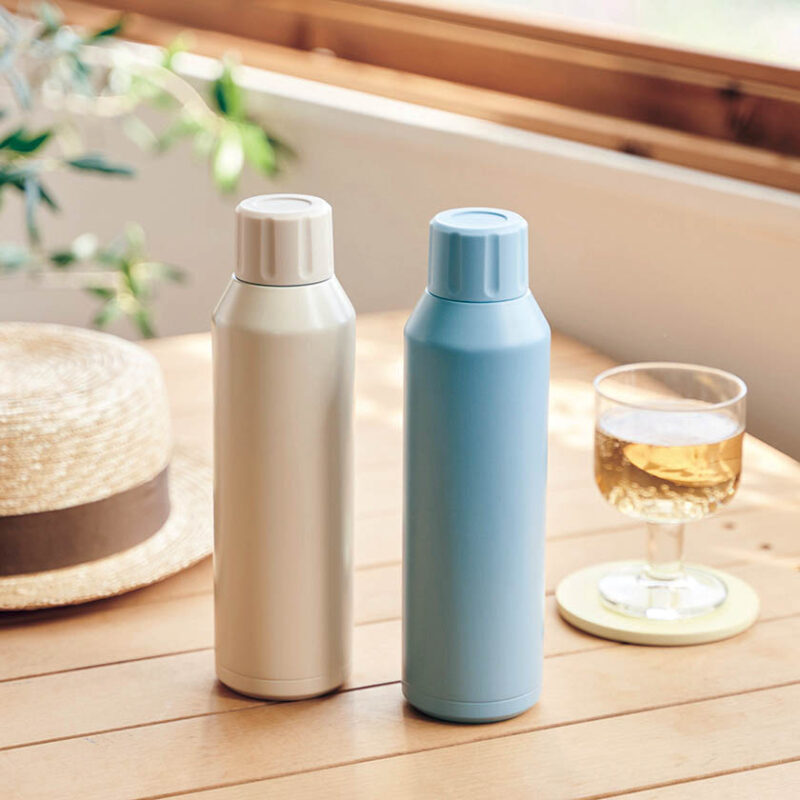真空ステンレス炭酸ボトル 480ml クリーム（2）