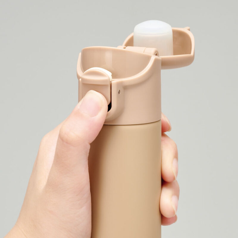 片手で飲めるワンタッチミニボトル140ml(ベージュ)（3）