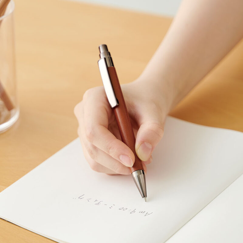 レザー調ボールペン(ブラウン)（4）