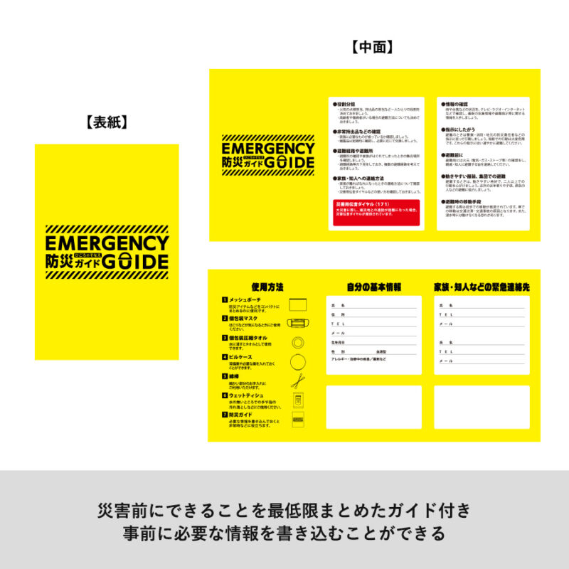 防災緊急7点セット　メッシュポーチタイプ　ネイビー（9）