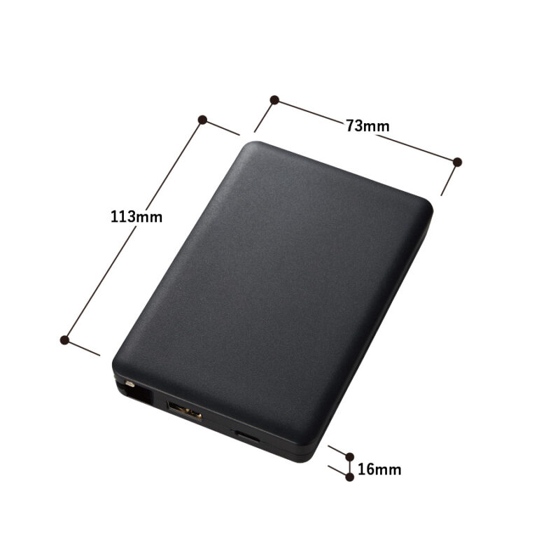 PD急速充電コードインモバイルチャージャー10000(全面印刷対応)　ブラック（3）
