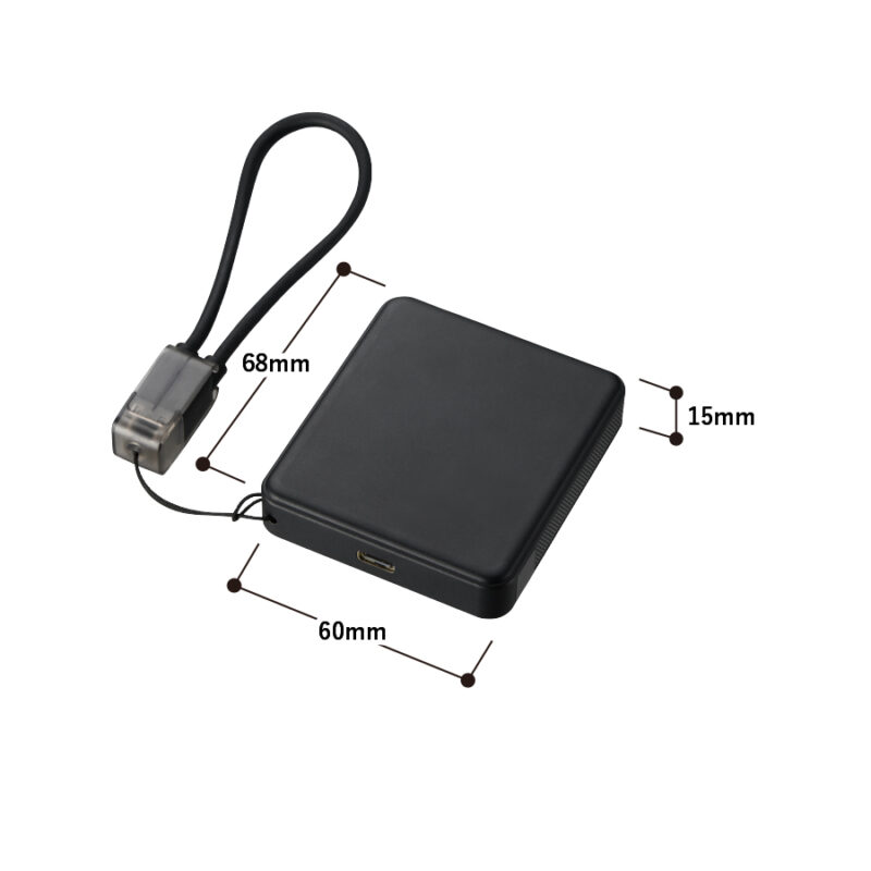 PD急速充電コードストラップ付モバイルチャージャー5000(全面印刷対応) ブラック（3）