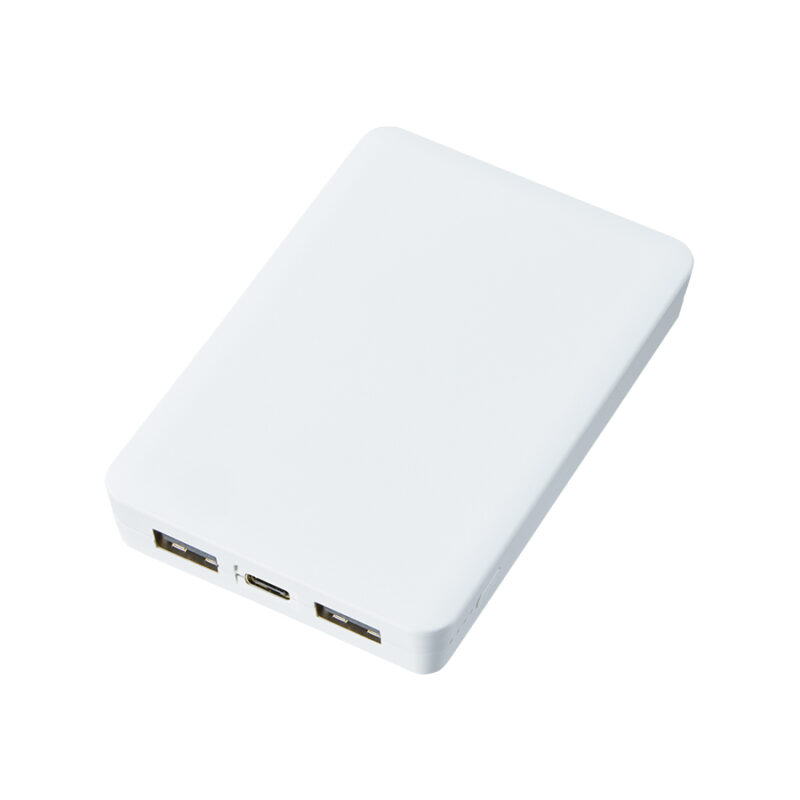 全面印刷できるモバイルチャージャー5000(リン酸鉄使用) ホワイト