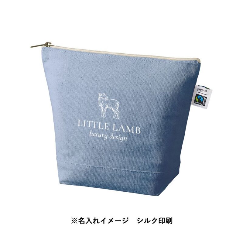 フェアトレードコットンキャンバスデイリーポーチ M スモークピンク（4）