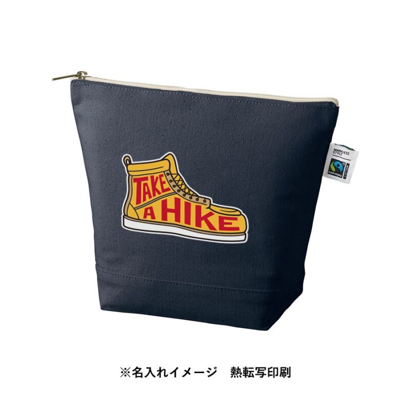 フェアトレードコットンキャンバスデイリーポーチ M スモークピンク（6）
