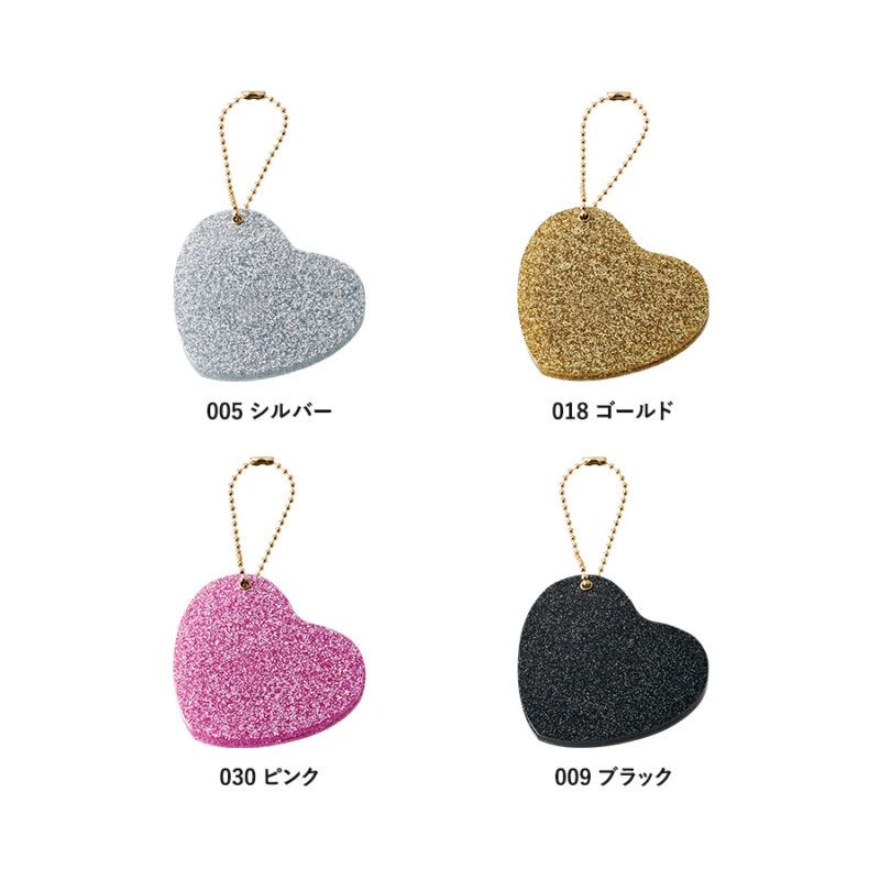 グリッタースライドミラー ハート シルバー（2）