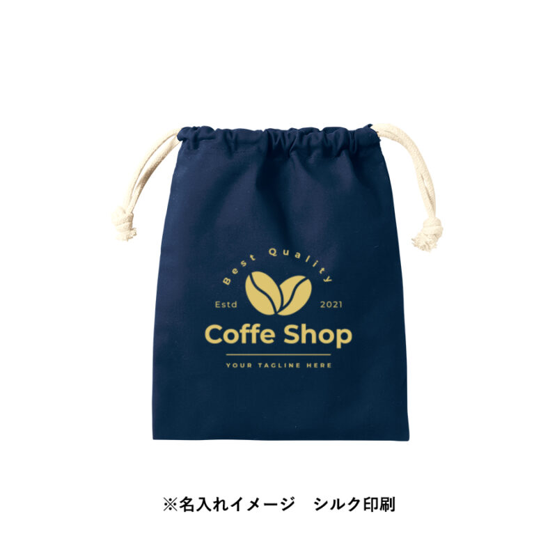 コットン巾着(S)　ブラック（4）